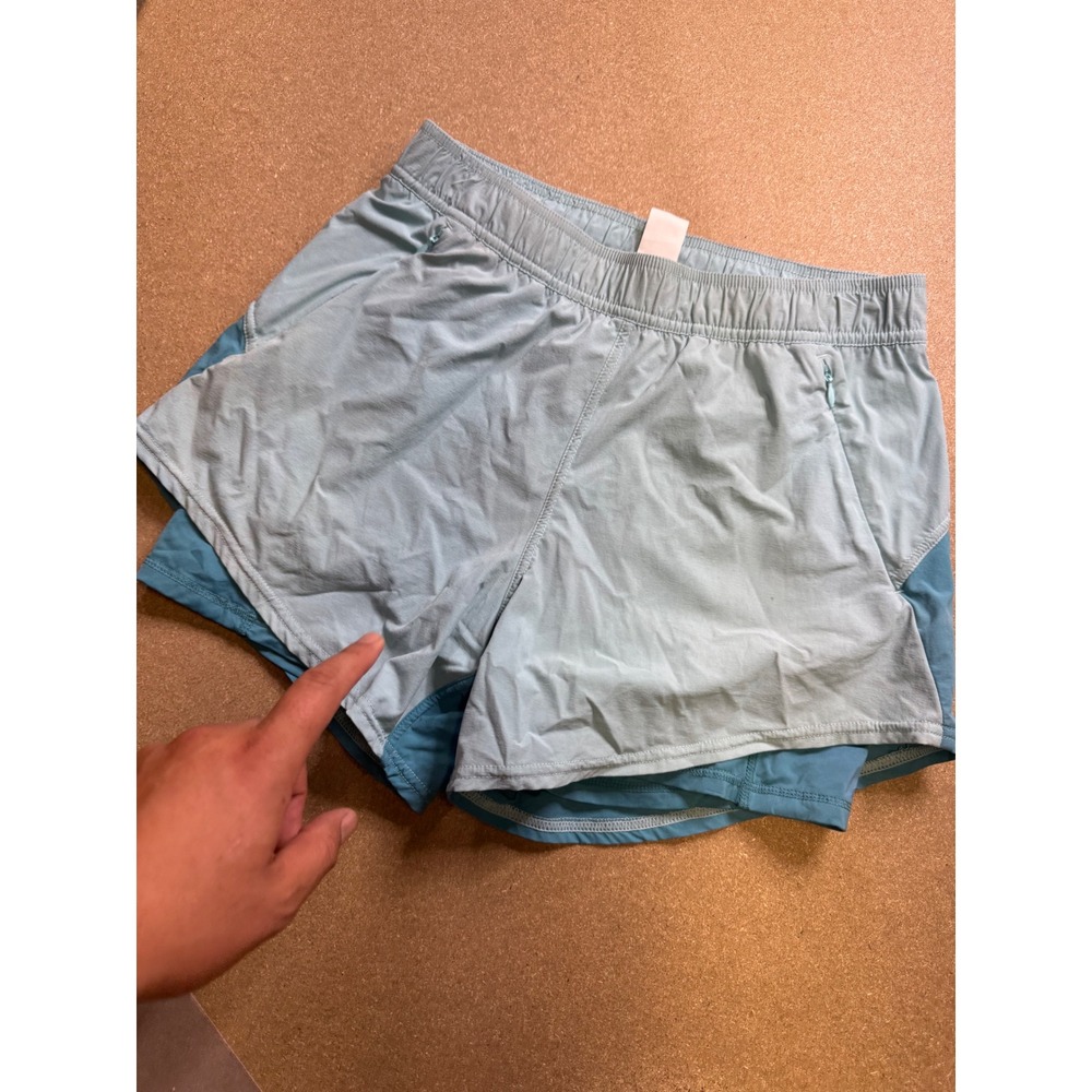 fair harbor Shorts Women's Blue Double Layer Running Workout‎ Activewear Size